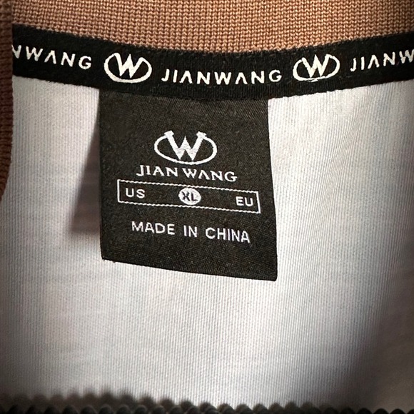 Jian Wang Mens XL‎ Track Jacket Plaid Print Full Zip Long Sleeve - Picture 5 of 11